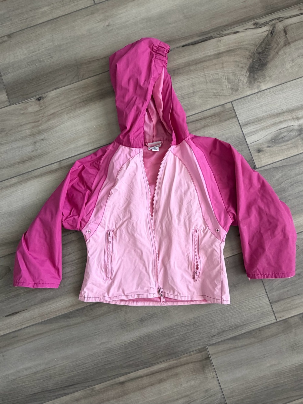 Girls' Pink Hooded Raincoat Jacket